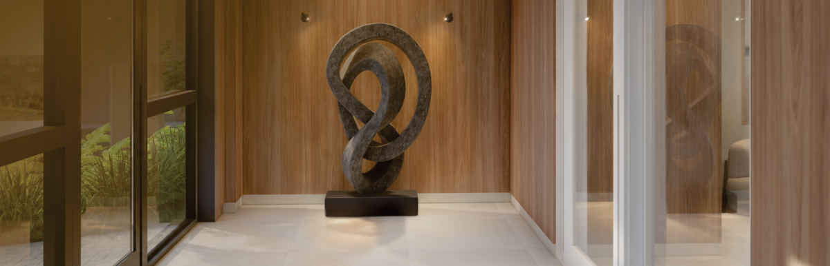 Hall de entrada com escultura