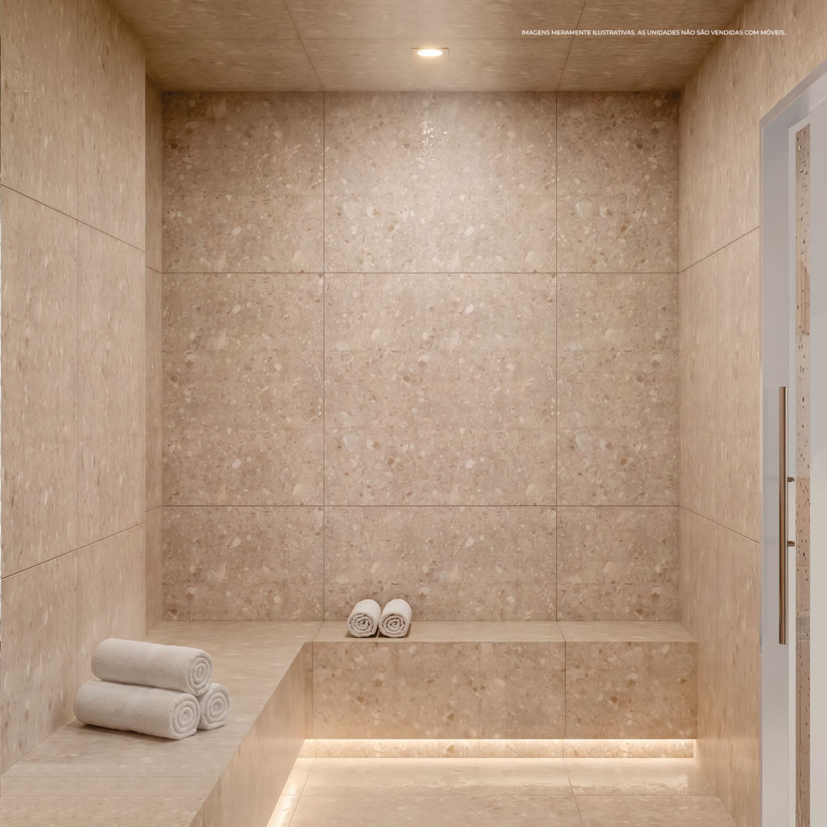 Sauna úmida revestida em granilite