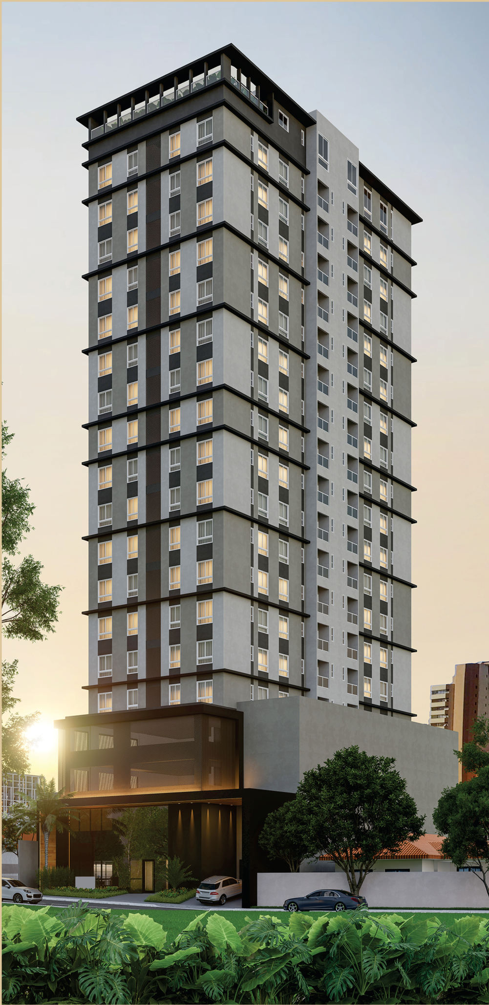Torre do Baron Living ao entardecer